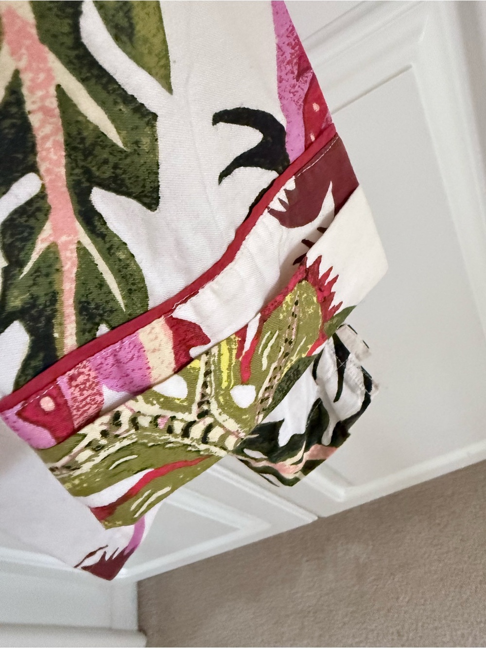 Anthropologie Pink, Green & Cream Floral Button-Up Pajama Top - Picture 4 of 5
